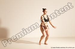 Underwear Martial art Woman White Moving poses Average long colored Dynamic poses Academic